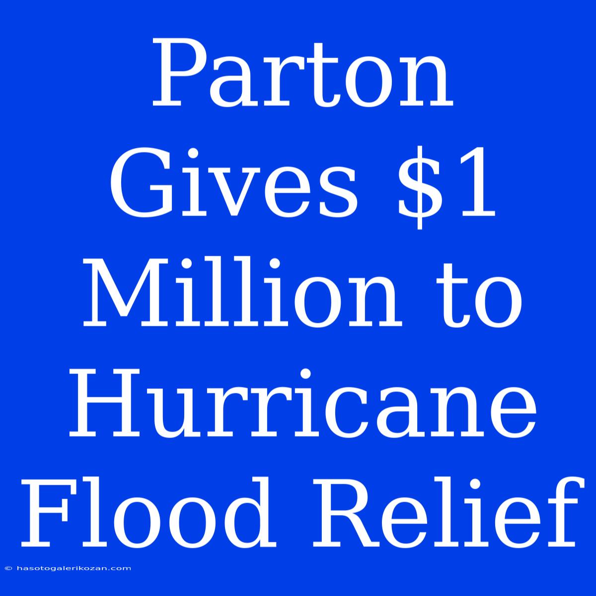 Parton Gives $1 Million To Hurricane Flood Relief