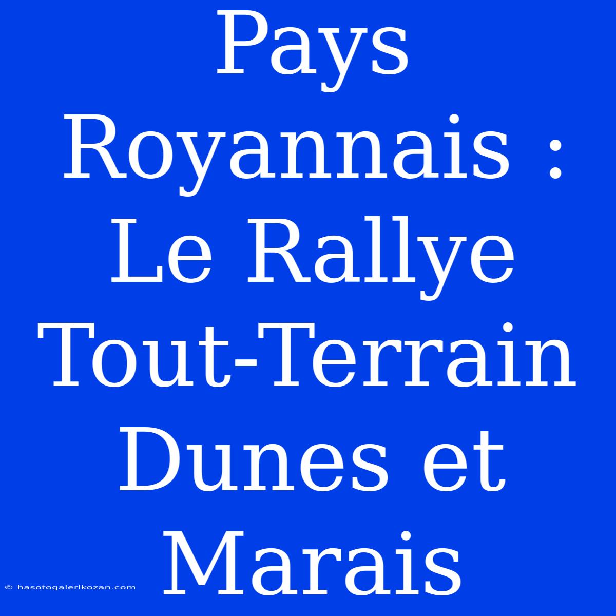 Pays Royannais : Le Rallye Tout-Terrain Dunes Et Marais 