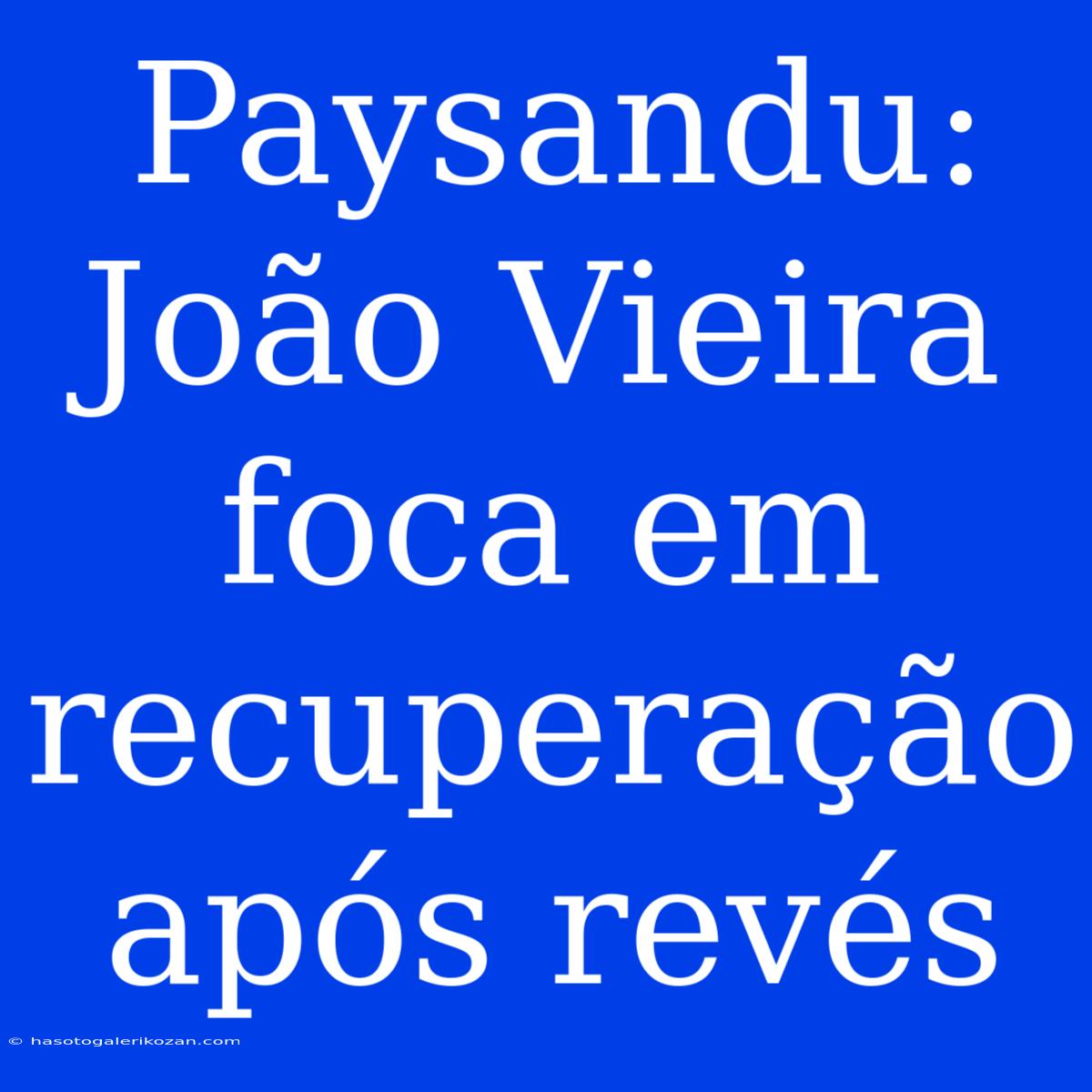 Paysandu: João Vieira Foca Em Recuperação Após Revés