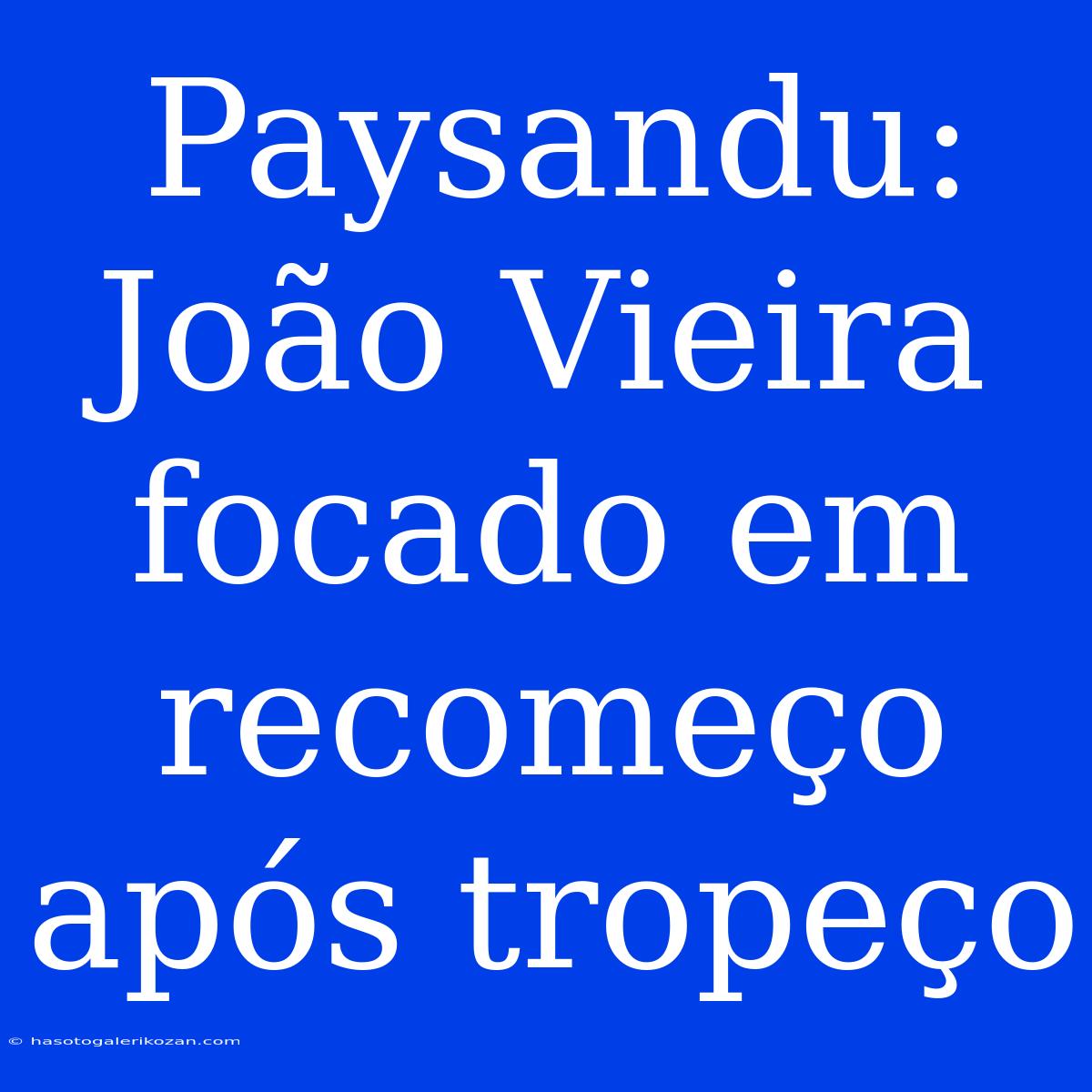 Paysandu: João Vieira Focado Em Recomeço Após Tropeço