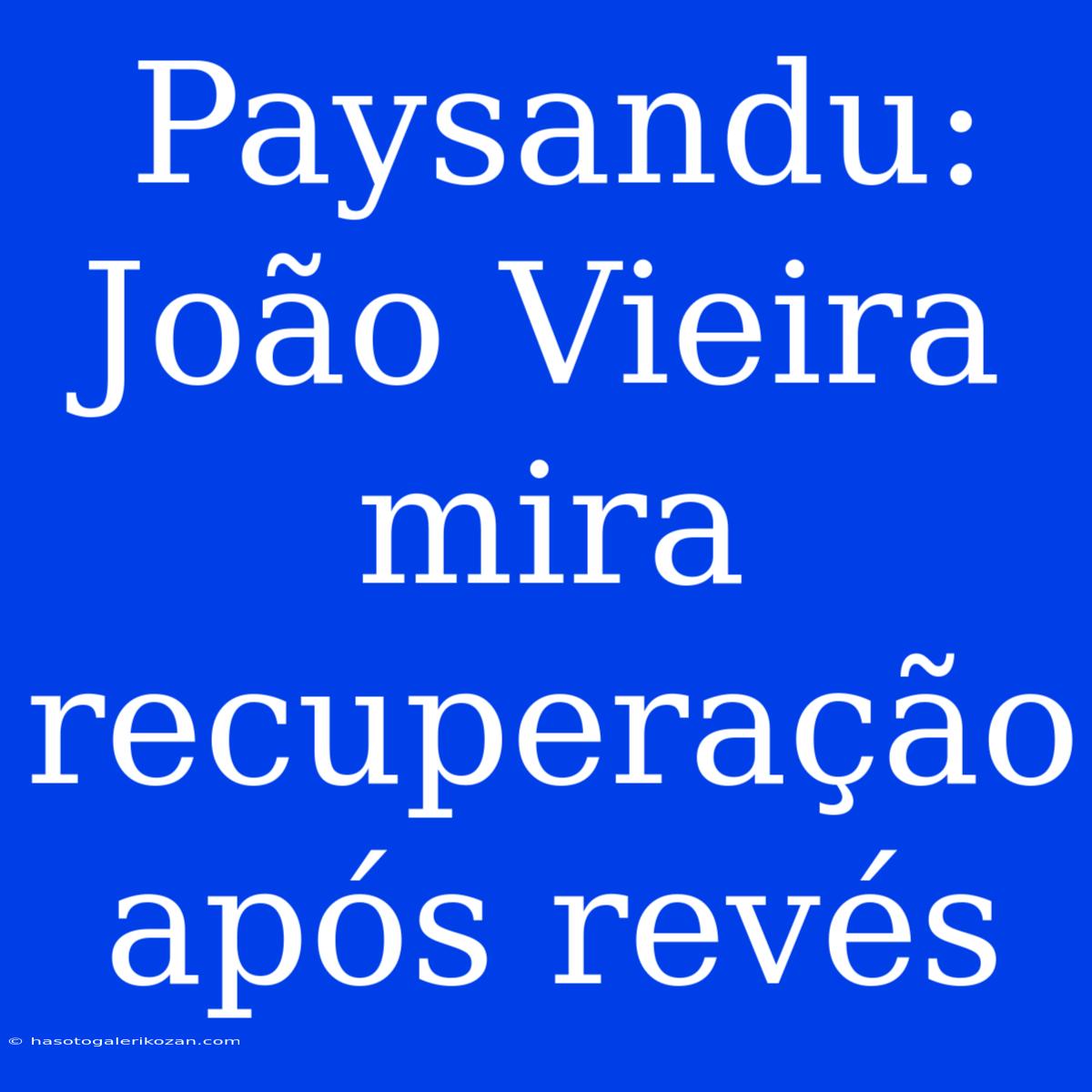 Paysandu: João Vieira Mira Recuperação Após Revés