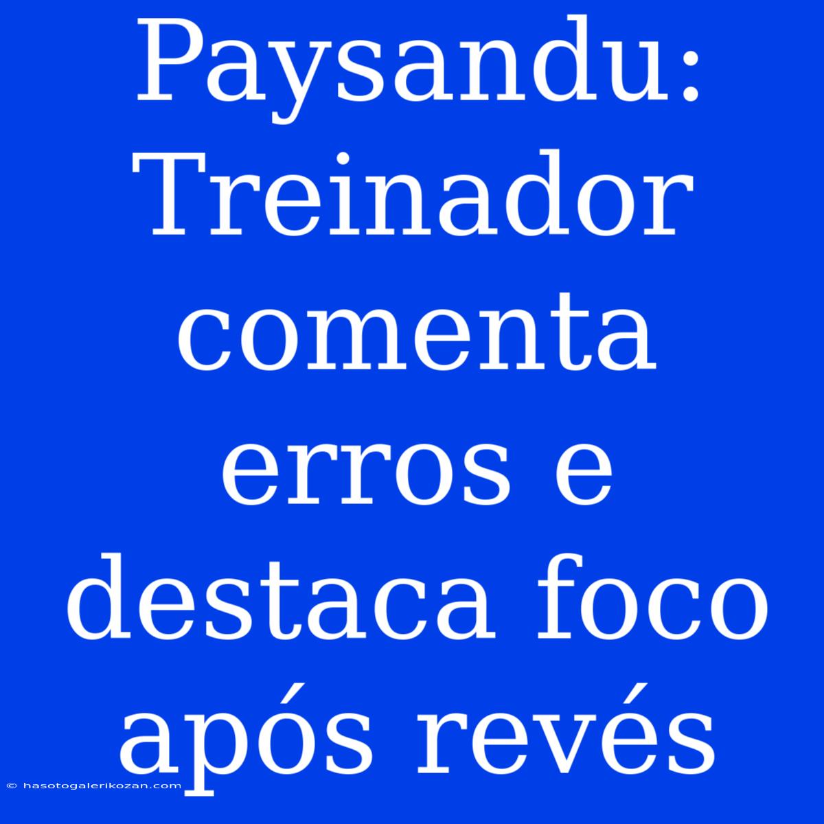 Paysandu: Treinador Comenta Erros E Destaca Foco Após Revés