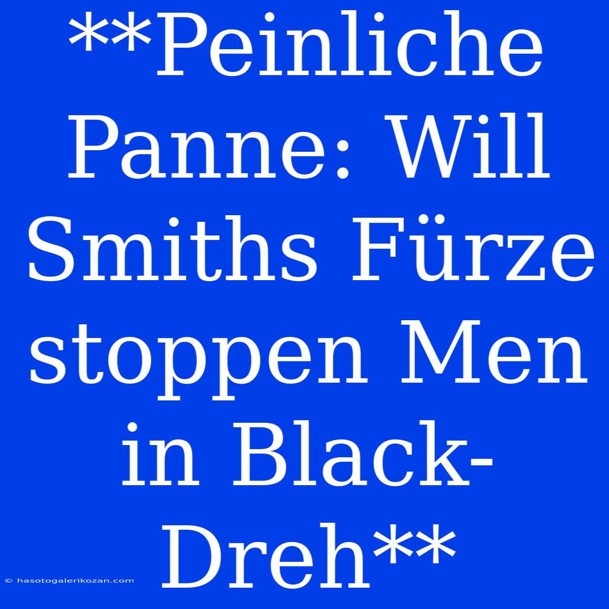 **Peinliche Panne: Will Smiths Fürze Stoppen Men In Black-Dreh**