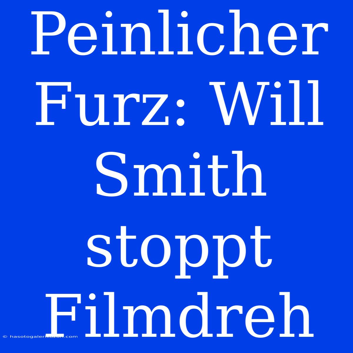 Peinlicher Furz: Will Smith Stoppt Filmdreh