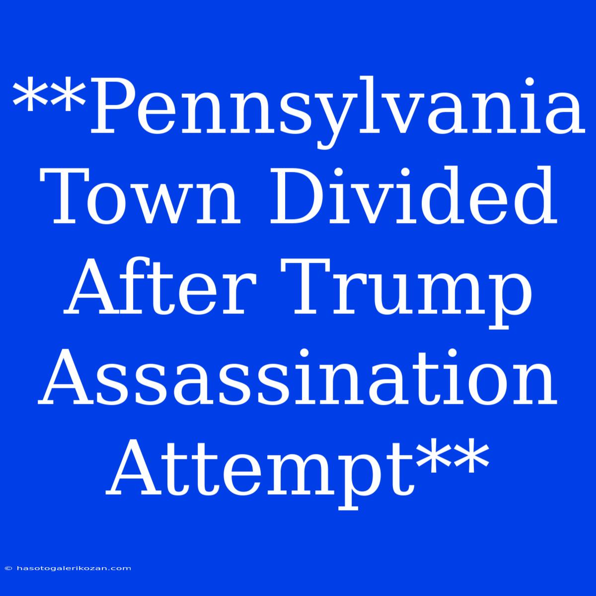 **Pennsylvania Town Divided After Trump Assassination Attempt** 