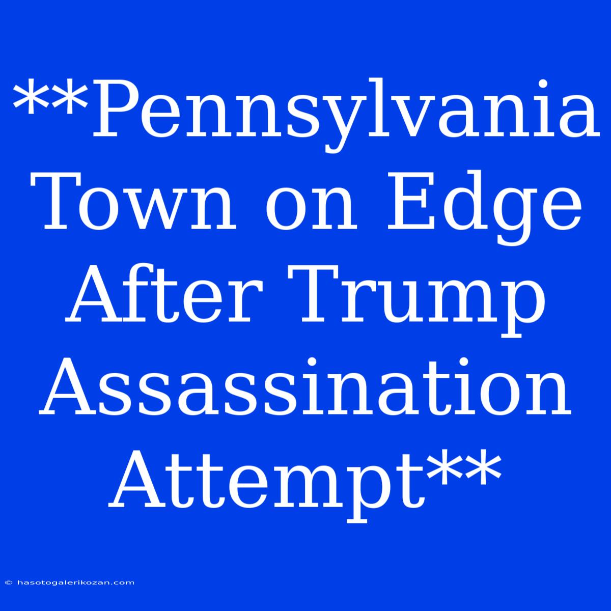 **Pennsylvania Town On Edge After Trump Assassination Attempt**