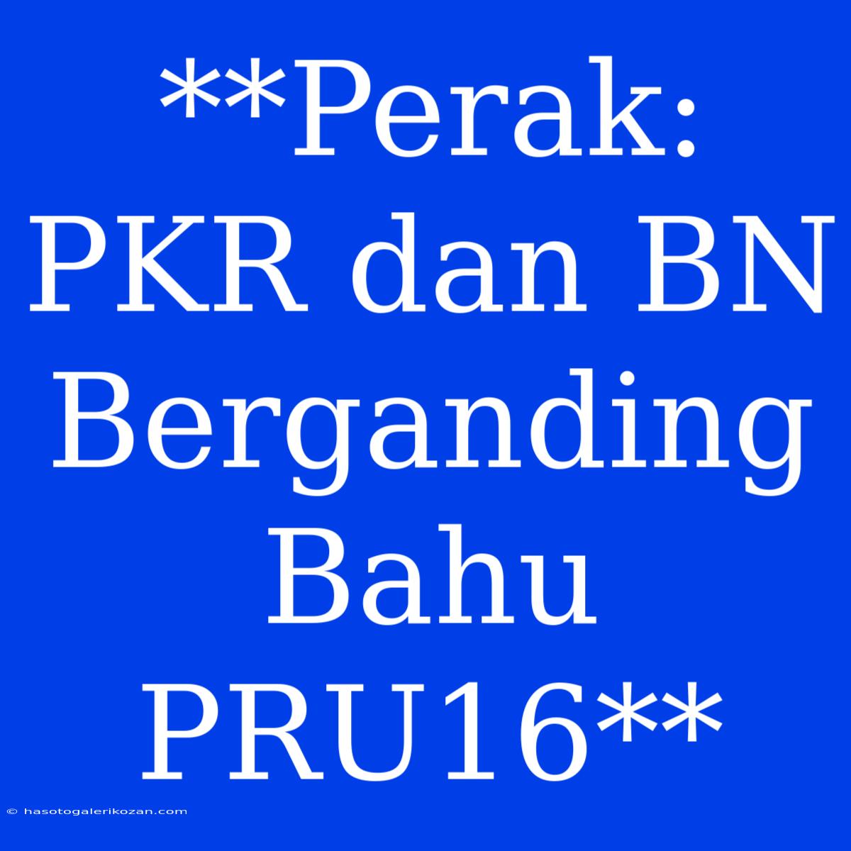 **Perak: PKR Dan BN Berganding Bahu PRU16**