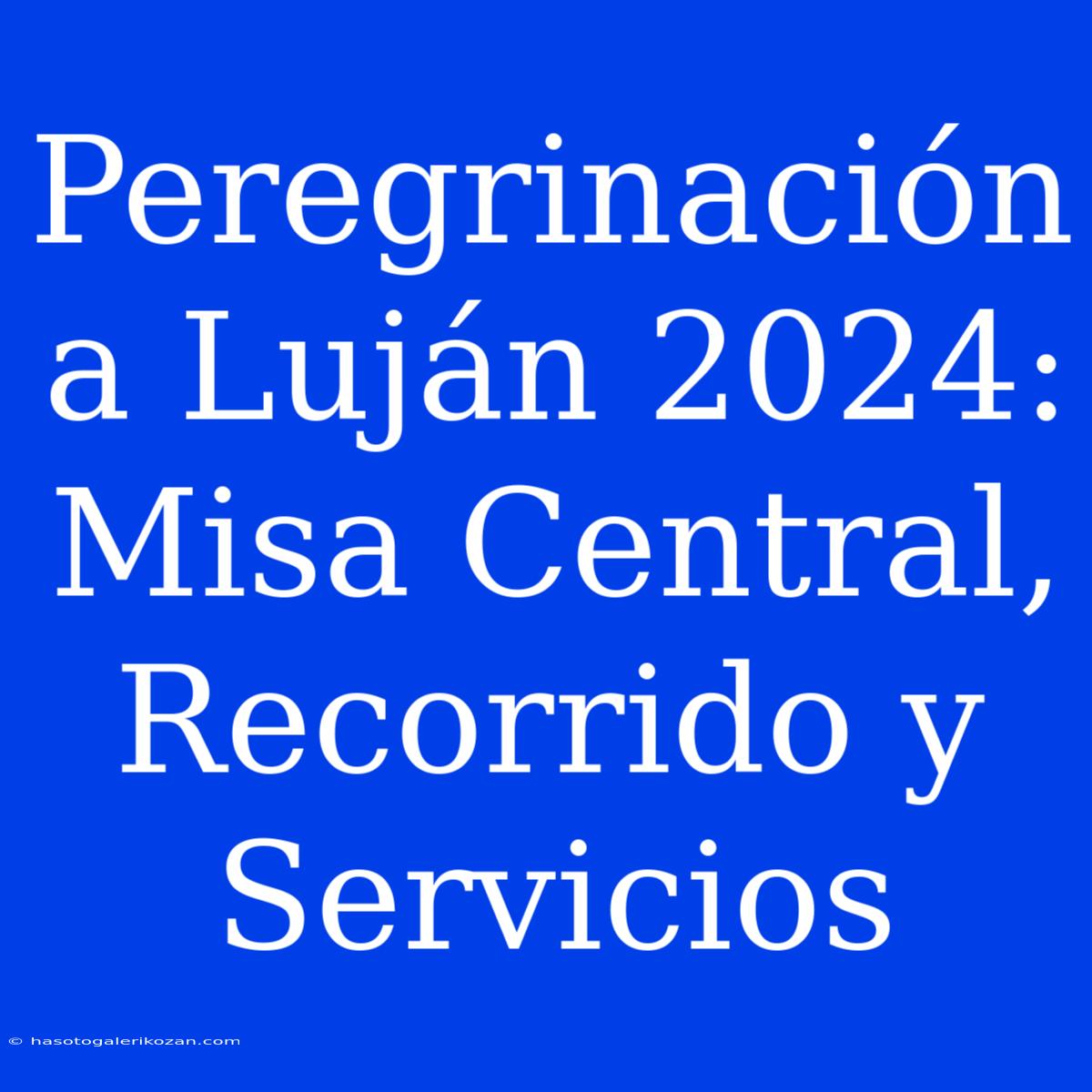 Peregrinación A Luján 2024: Misa Central, Recorrido Y Servicios