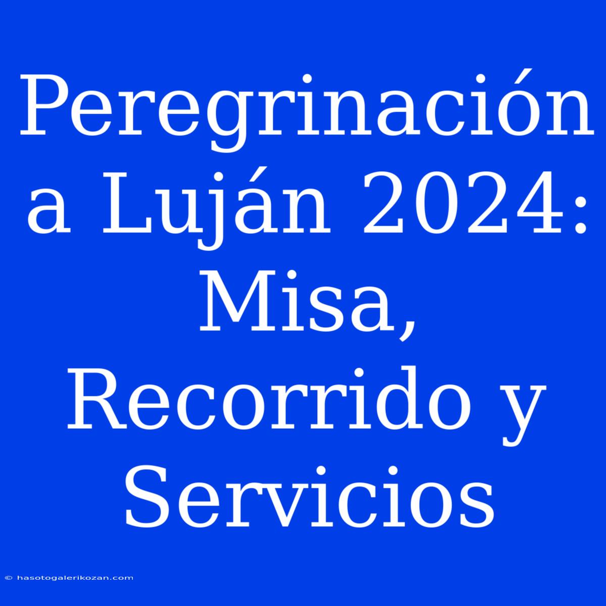 Peregrinación A Luján 2024:  Misa, Recorrido Y Servicios