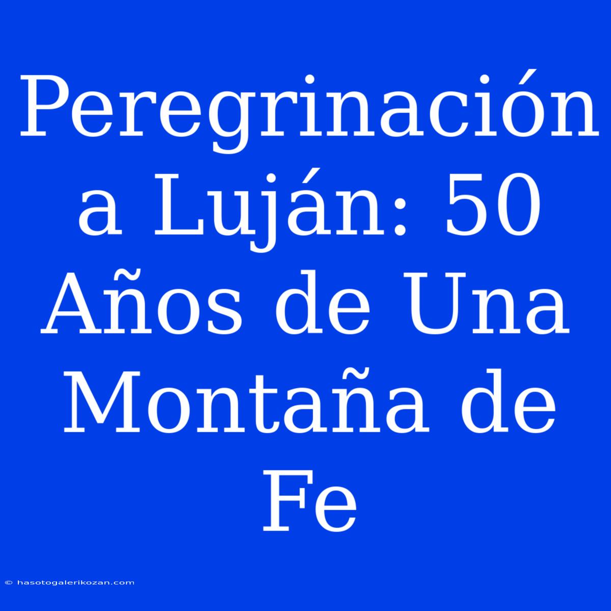 Peregrinación A Luján: 50 Años De Una Montaña De Fe