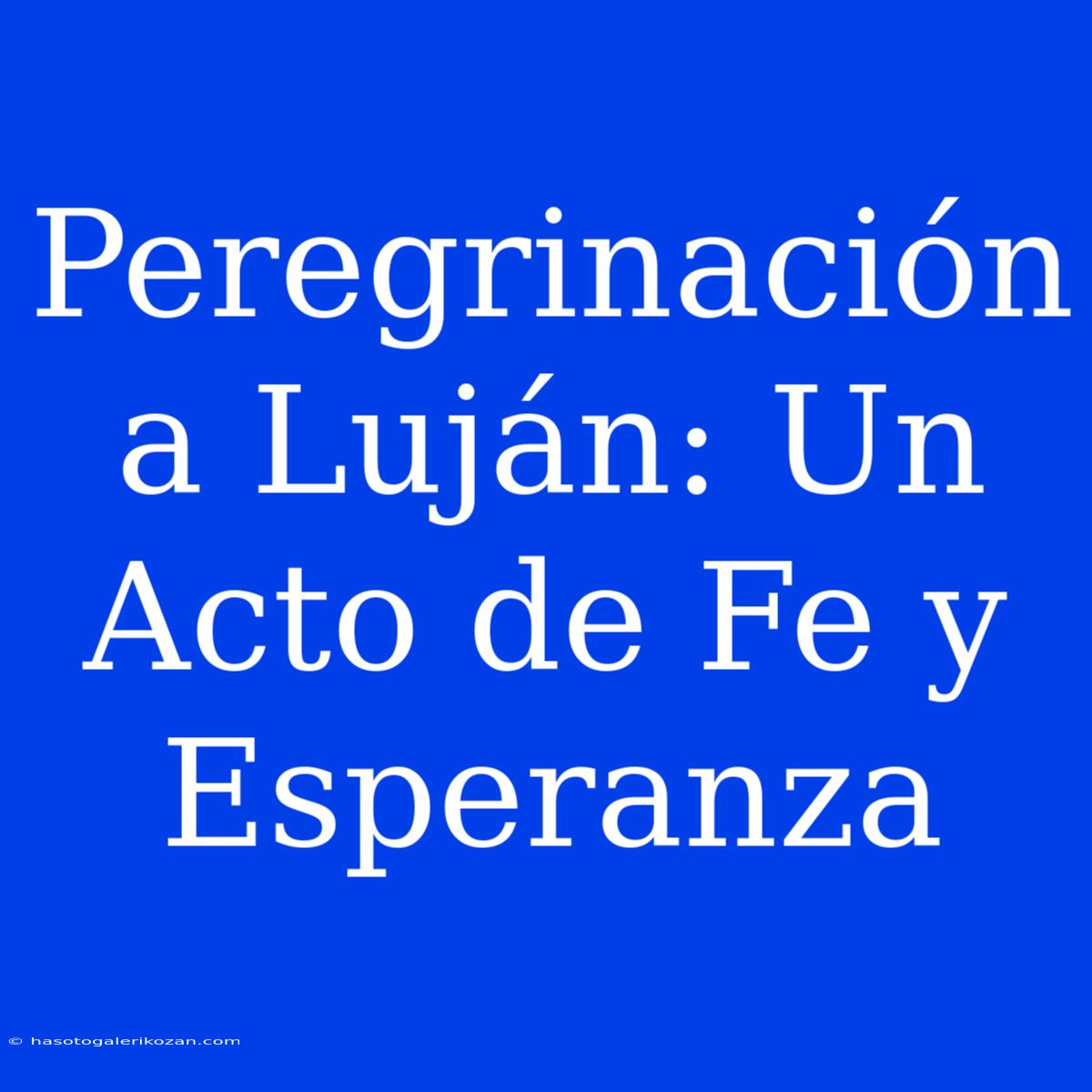 Peregrinación A Luján: Un Acto De Fe Y Esperanza