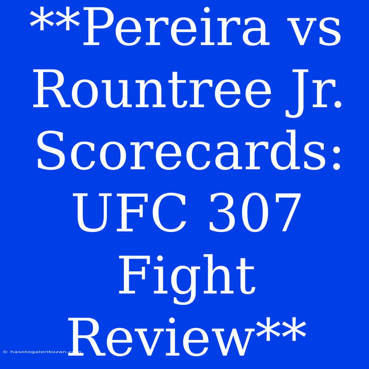 **Pereira Vs Rountree Jr. Scorecards: UFC 307 Fight Review**