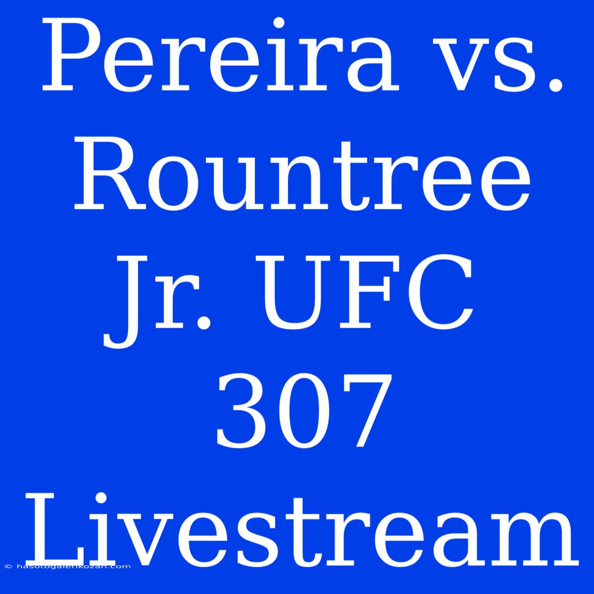 Pereira Vs. Rountree Jr. UFC 307 Livestream