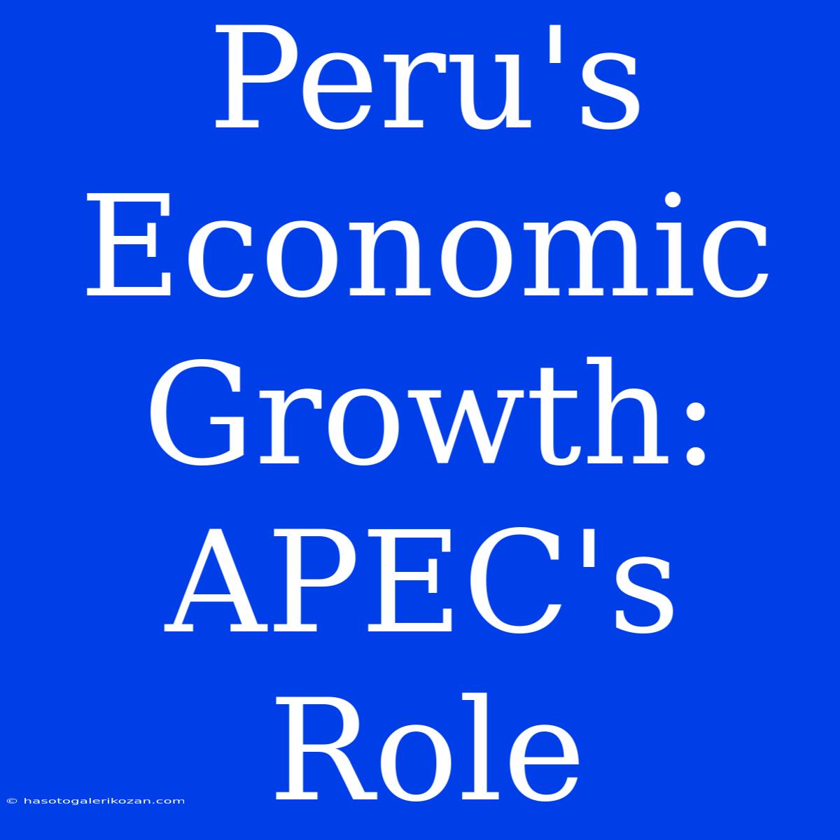 Peru's Economic Growth: APEC's Role