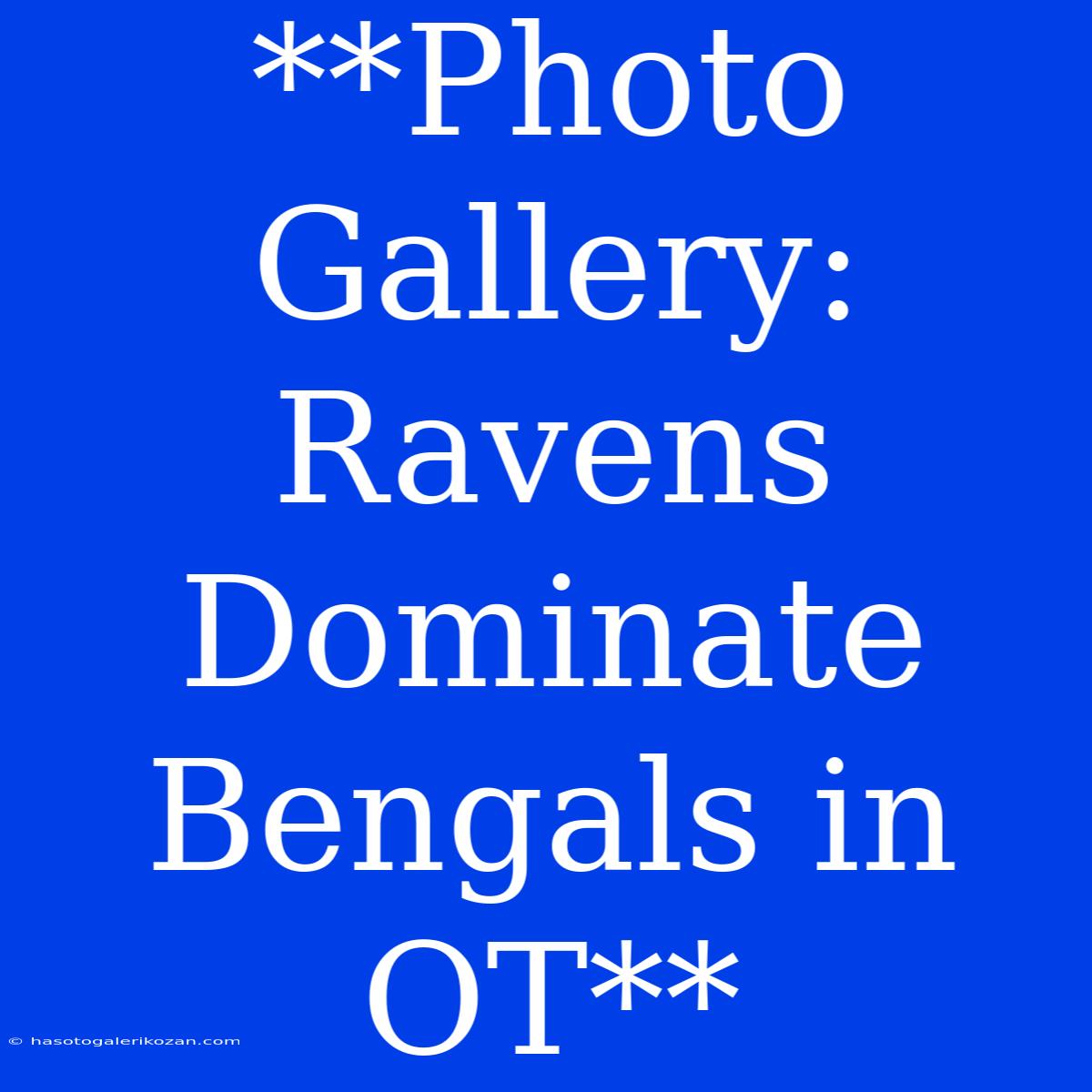 **Photo Gallery: Ravens Dominate Bengals In OT**