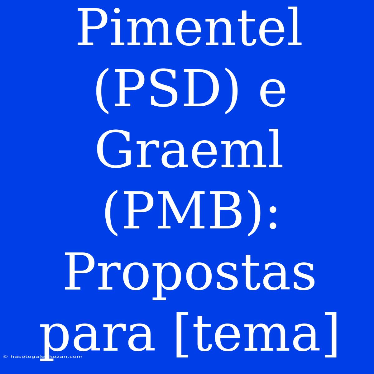 Pimentel (PSD) E Graeml (PMB): Propostas Para [tema]