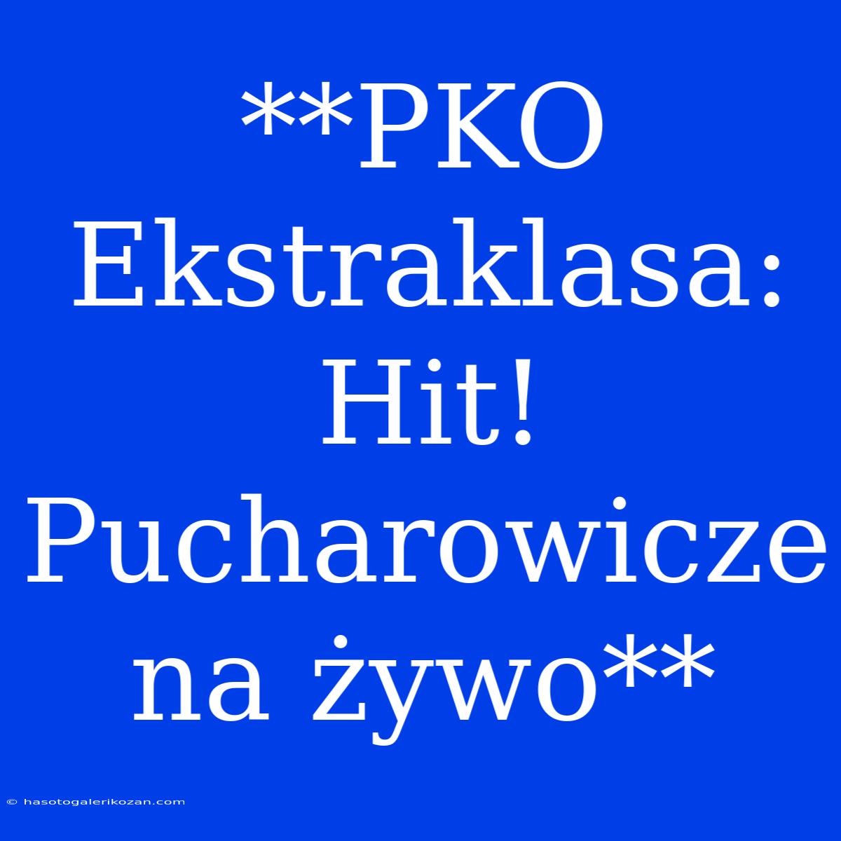 **PKO Ekstraklasa: Hit! Pucharowicze Na Żywo**