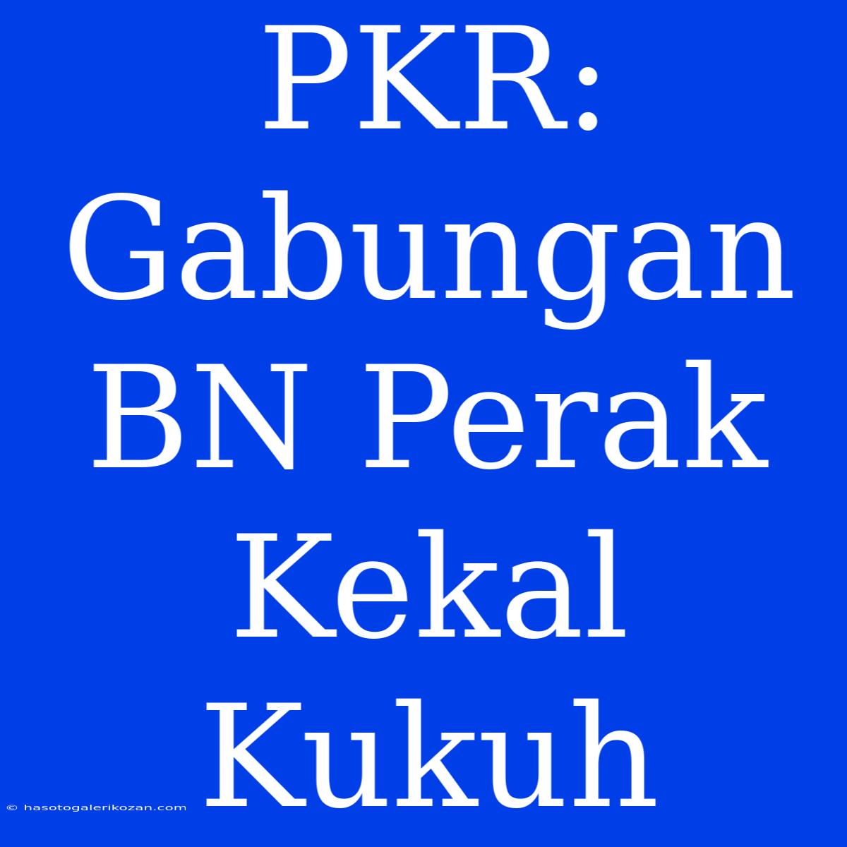 PKR: Gabungan BN Perak Kekal Kukuh