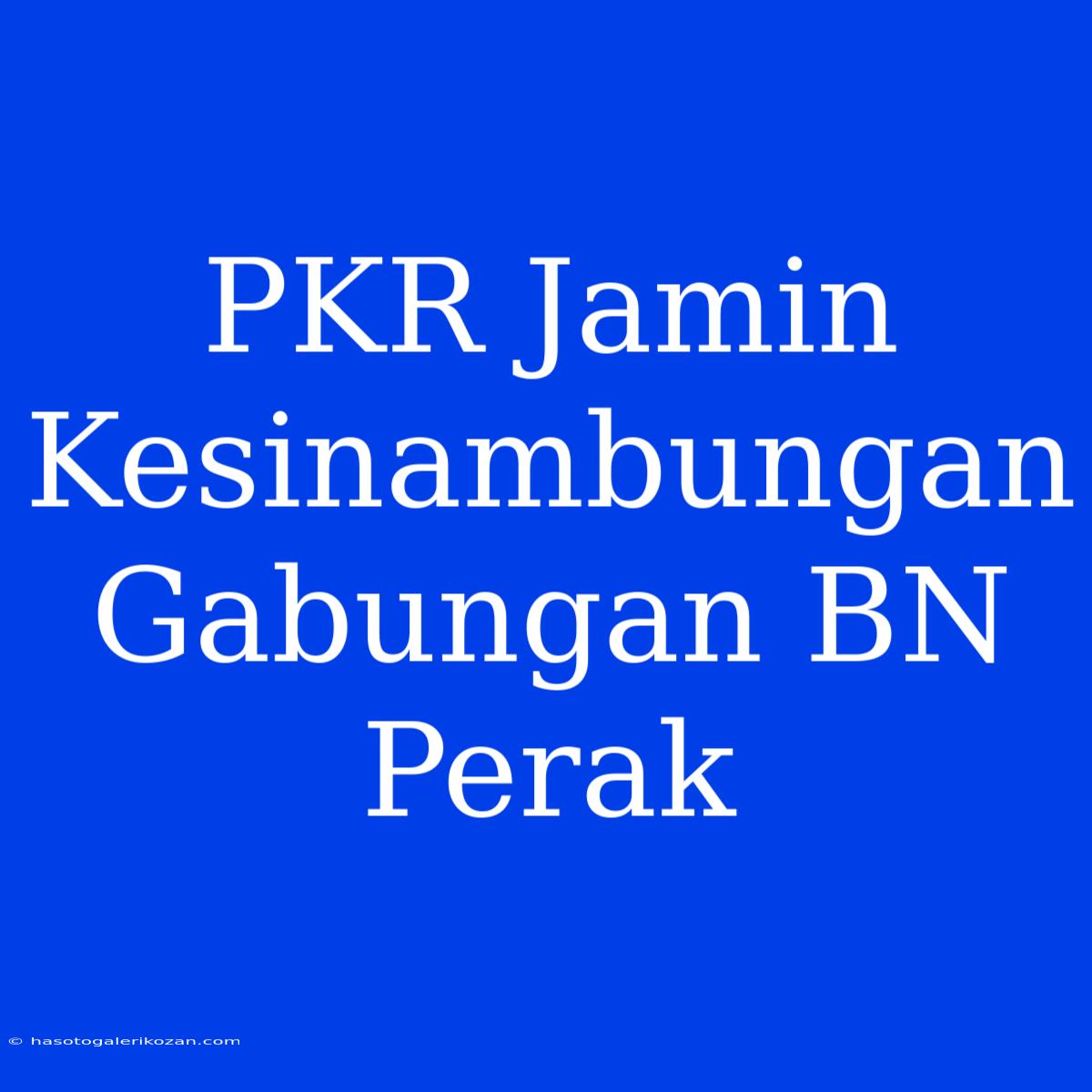 PKR Jamin Kesinambungan Gabungan BN Perak