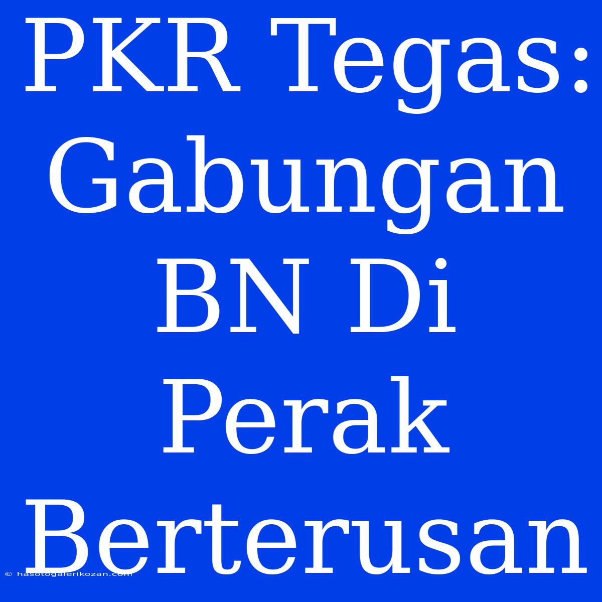 PKR Tegas: Gabungan BN Di Perak Berterusan