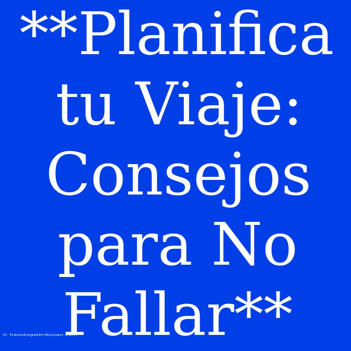 **Planifica Tu Viaje: Consejos Para No Fallar**