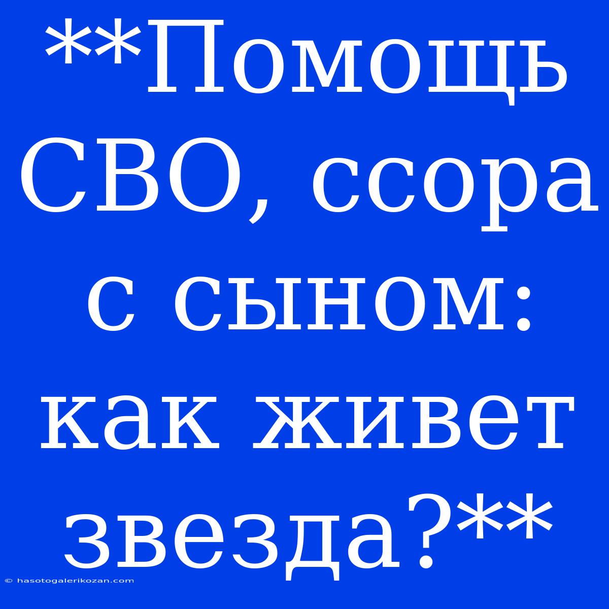 **Помощь СВО, Ссора С Сыном: Как Живет Звезда?**