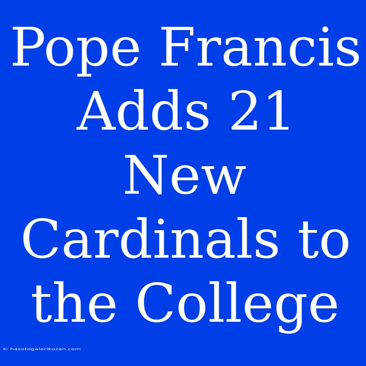 Pope Francis Adds 21 New Cardinals To The College 