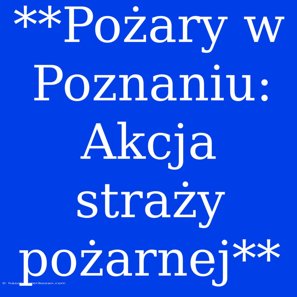 **Pożary W Poznaniu: Akcja Straży Pożarnej**