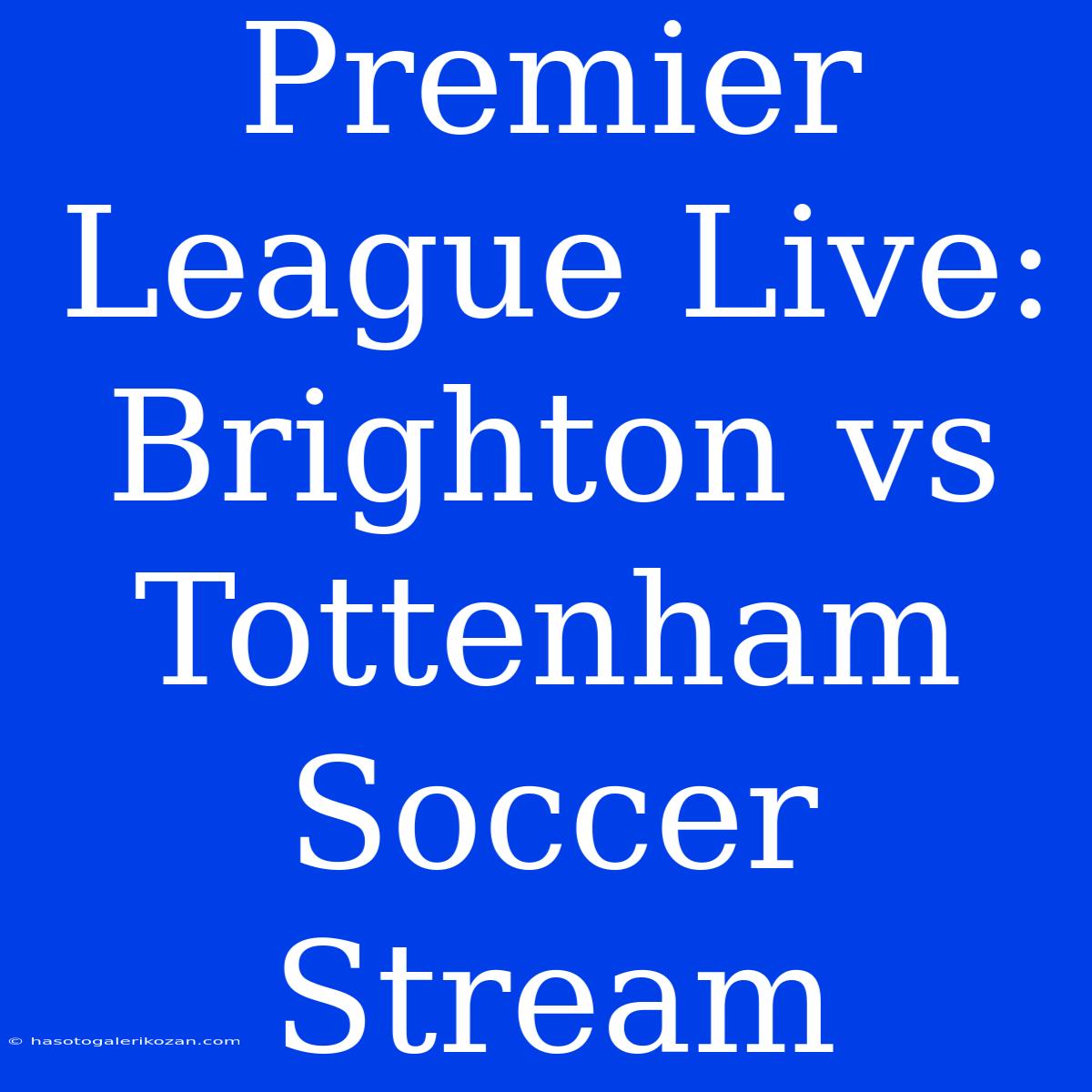 Premier League Live: Brighton Vs Tottenham Soccer Stream