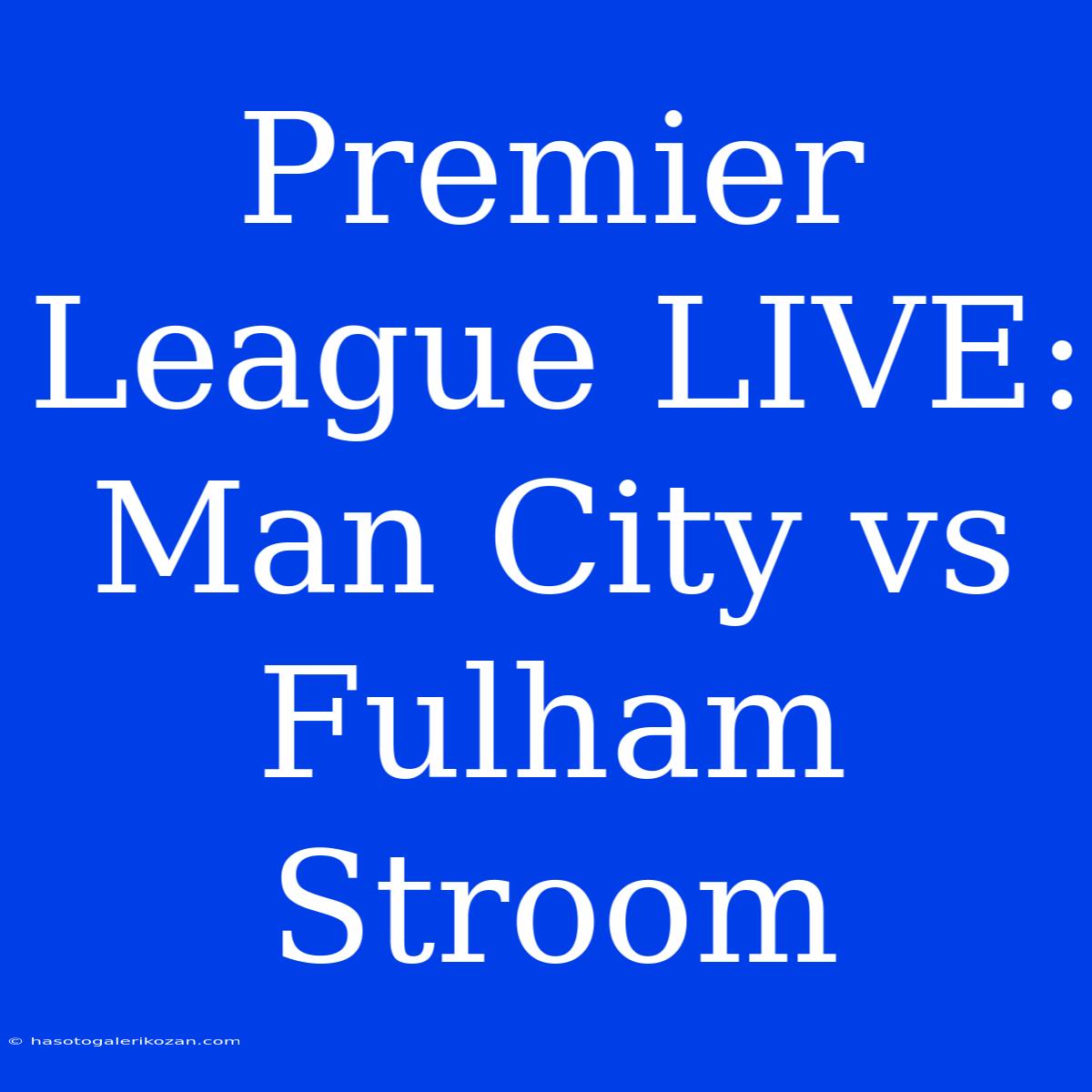 Premier League LIVE: Man City Vs Fulham Stroom