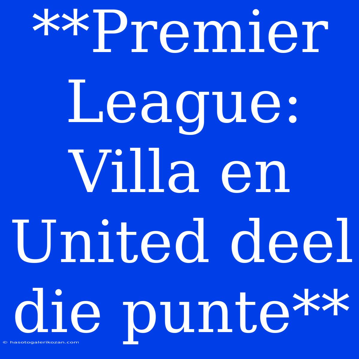 **Premier League: Villa En United Deel Die Punte**