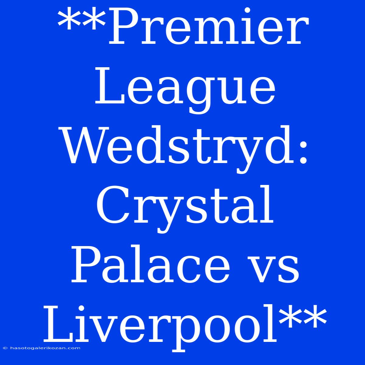 **Premier League Wedstryd: Crystal Palace Vs Liverpool**