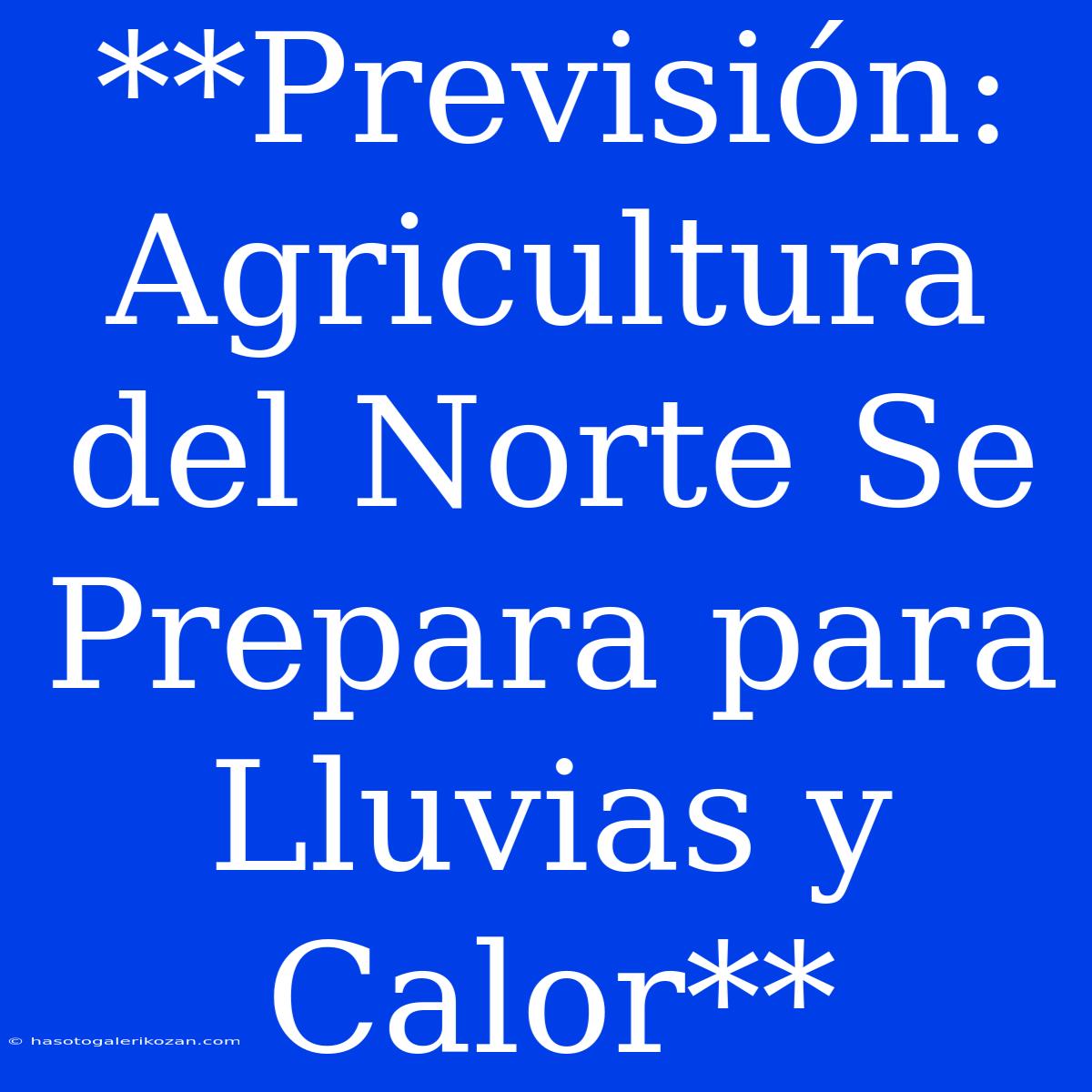 **Previsión: Agricultura Del Norte Se Prepara Para Lluvias Y Calor**