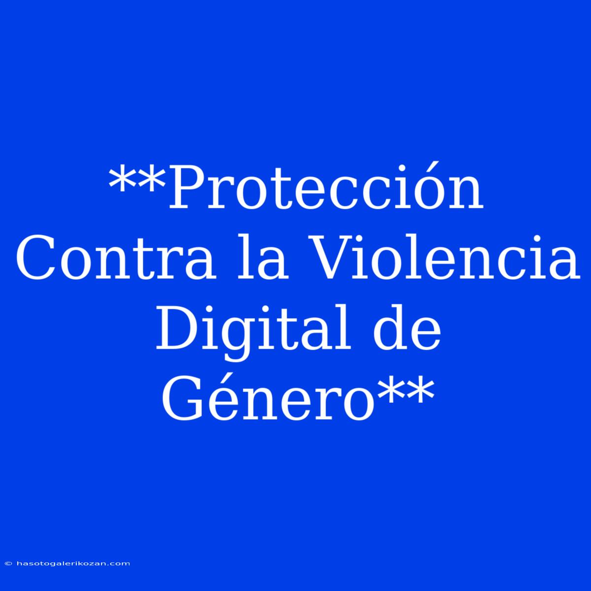 **Protección Contra La Violencia Digital De Género**