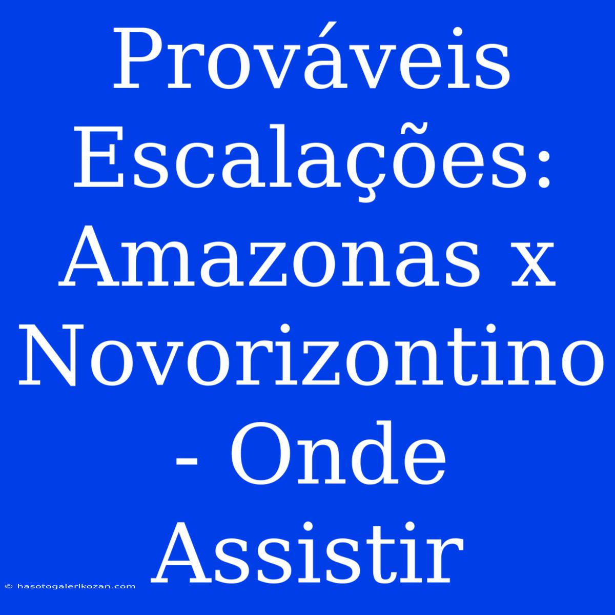 Prováveis Escalações: Amazonas X Novorizontino - Onde Assistir