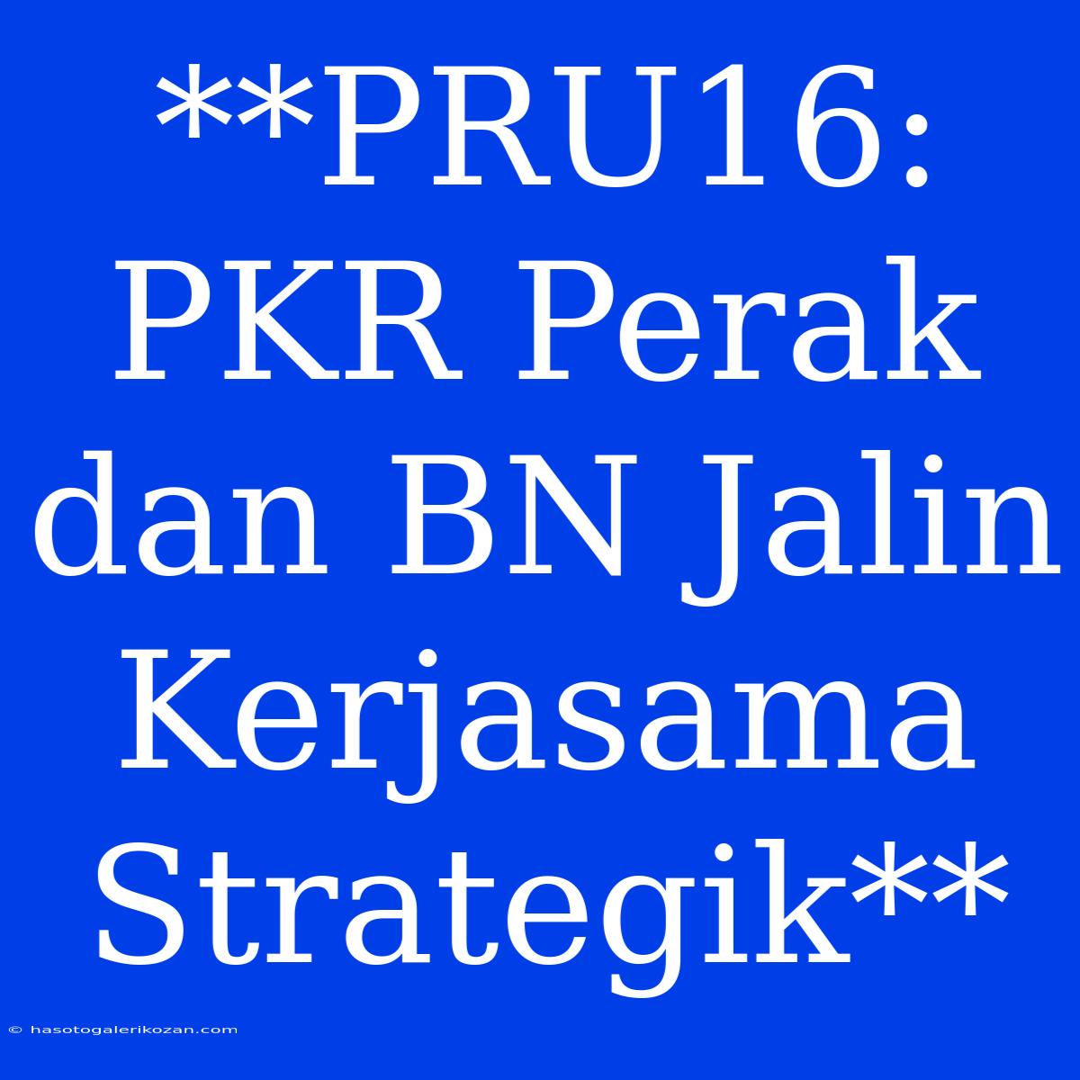 **PRU16: PKR Perak Dan BN Jalin Kerjasama Strategik**