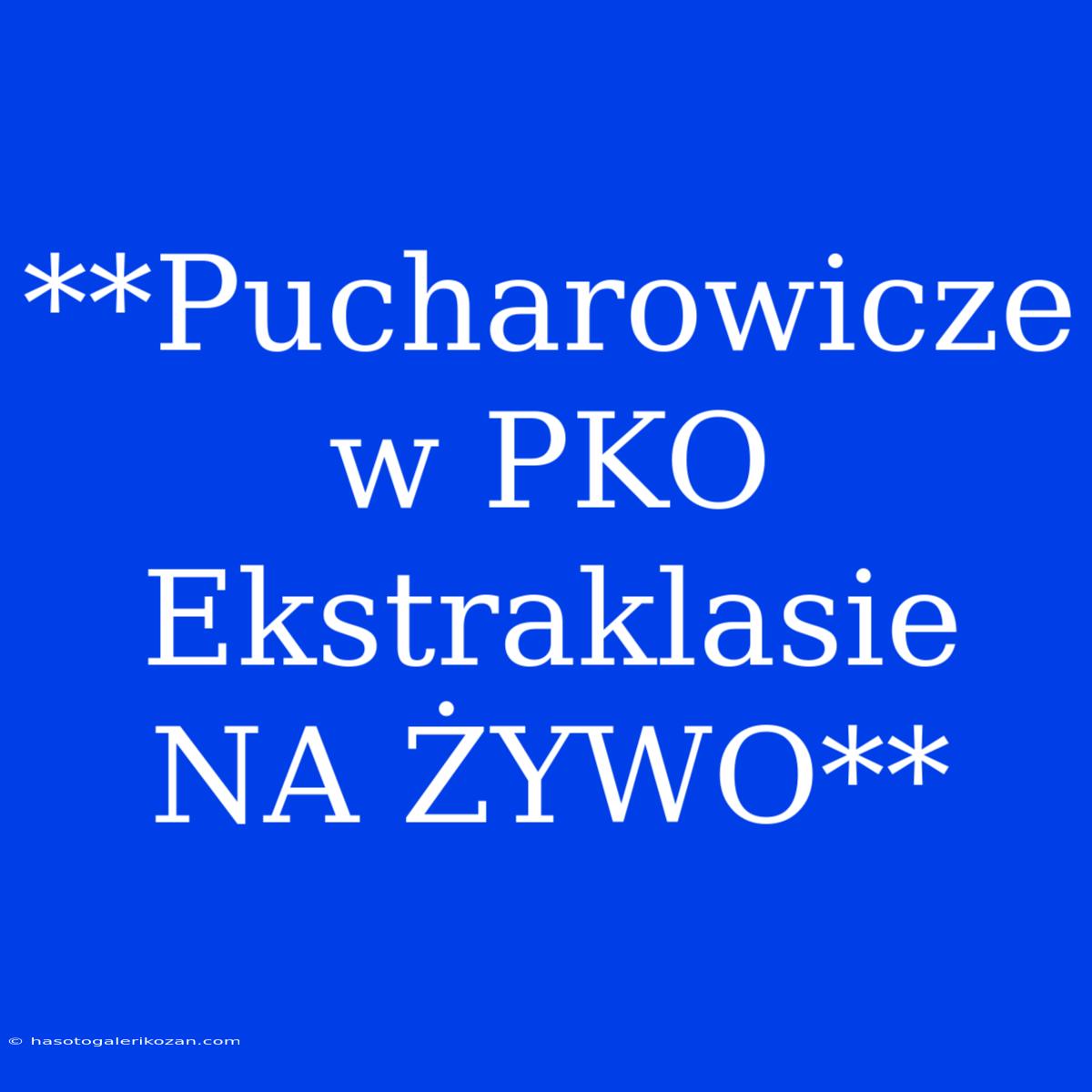 **Pucharowicze W PKO Ekstraklasie NA ŻYWO**