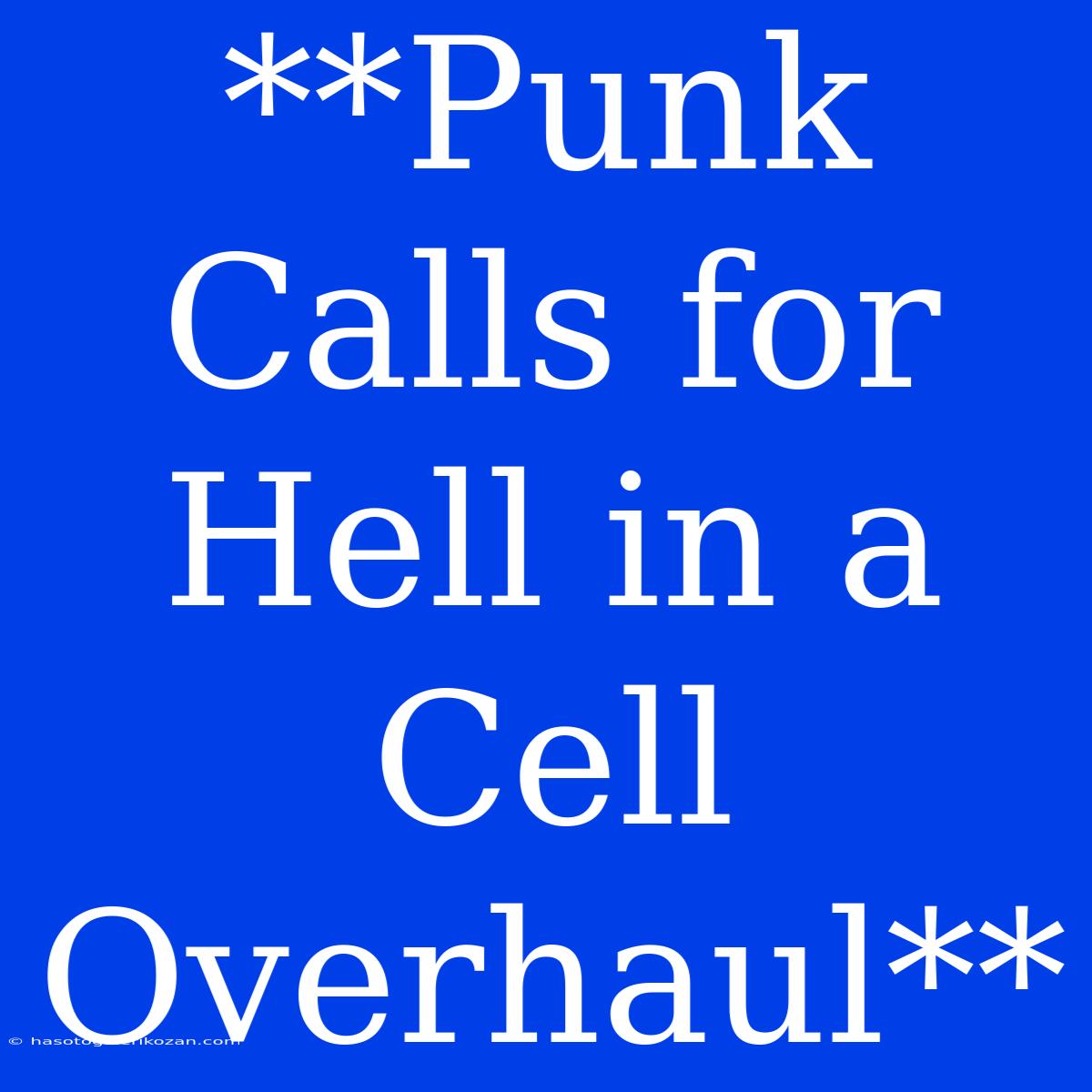 **Punk Calls For Hell In A Cell Overhaul**