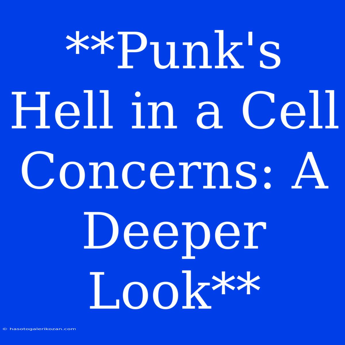 **Punk's Hell In A Cell Concerns: A Deeper Look**