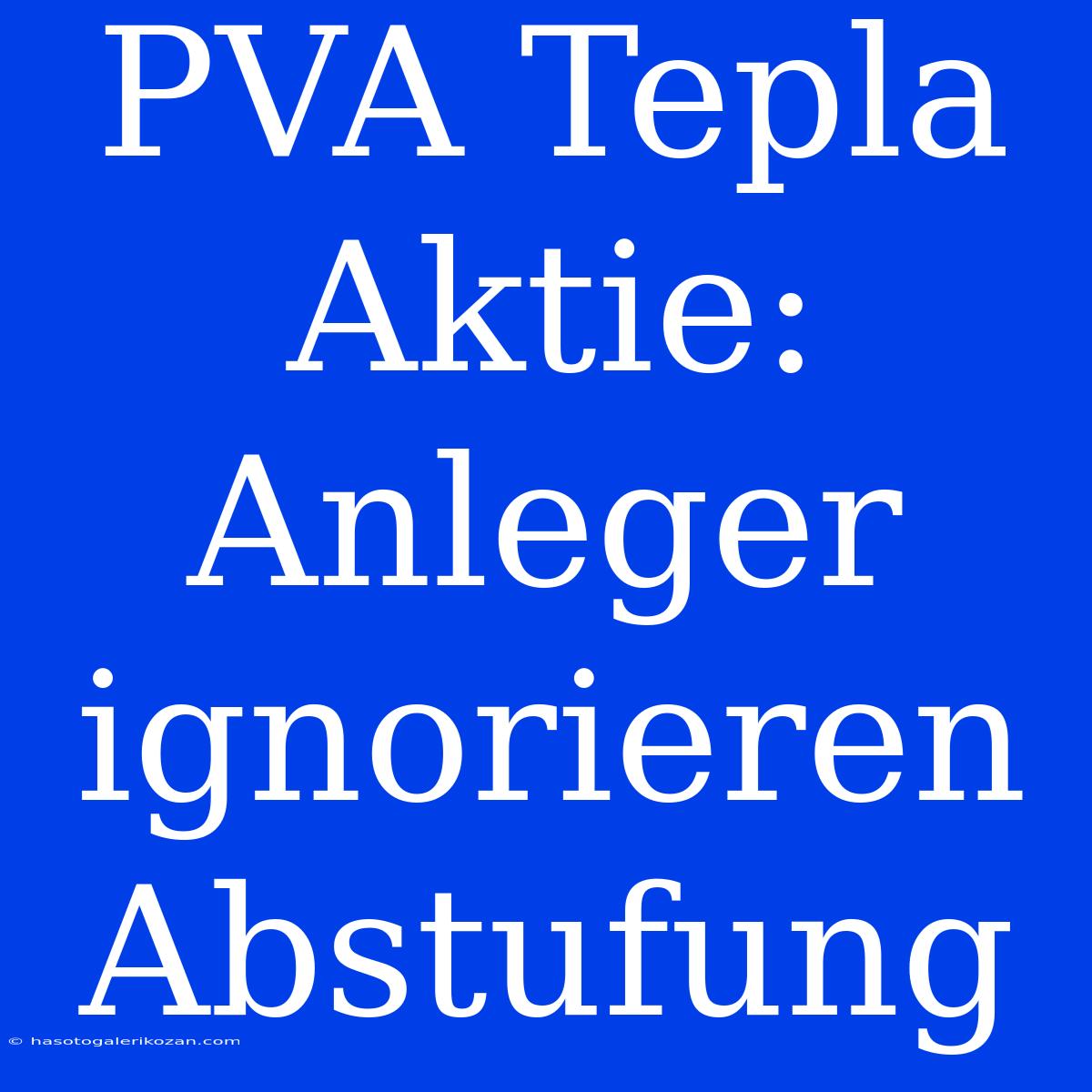 PVA Tepla Aktie: Anleger Ignorieren Abstufung