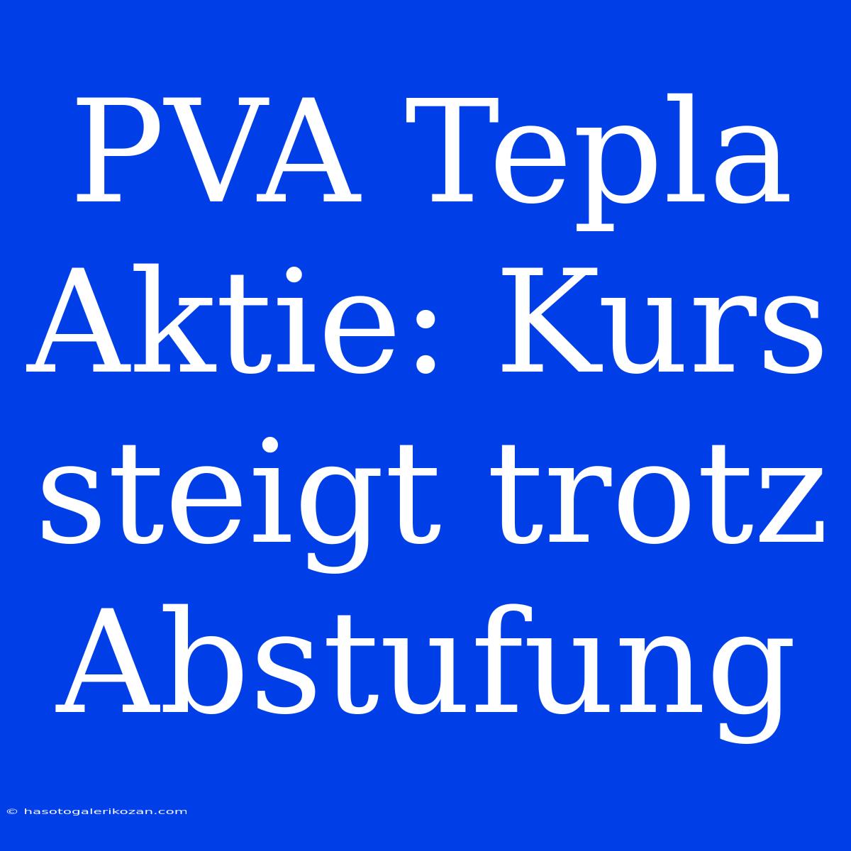 PVA Tepla Aktie: Kurs Steigt Trotz Abstufung