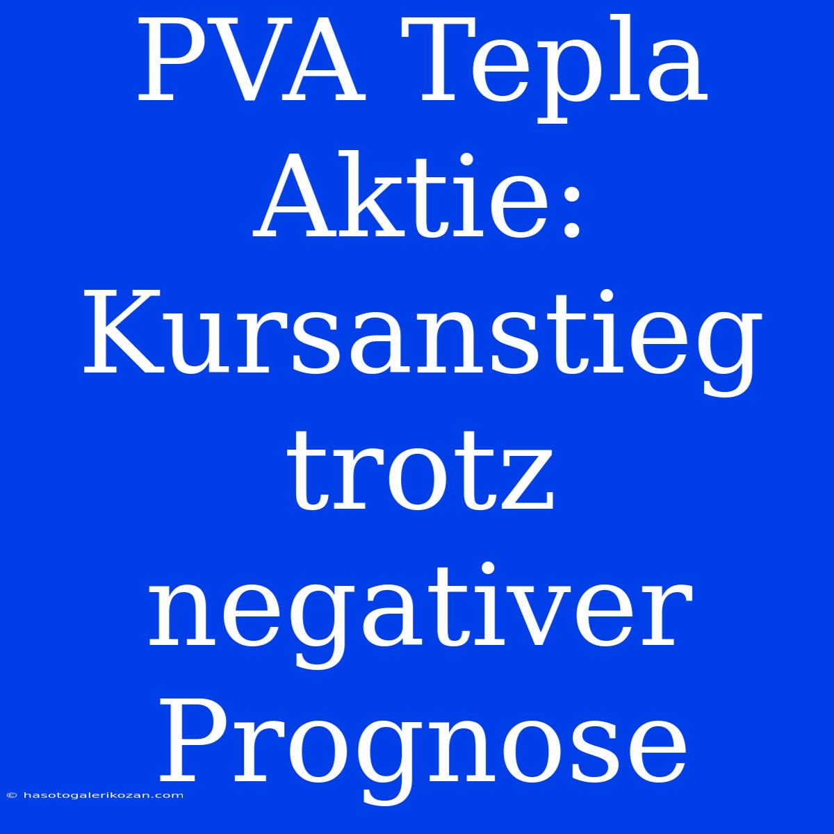 PVA Tepla Aktie: Kursanstieg Trotz Negativer Prognose