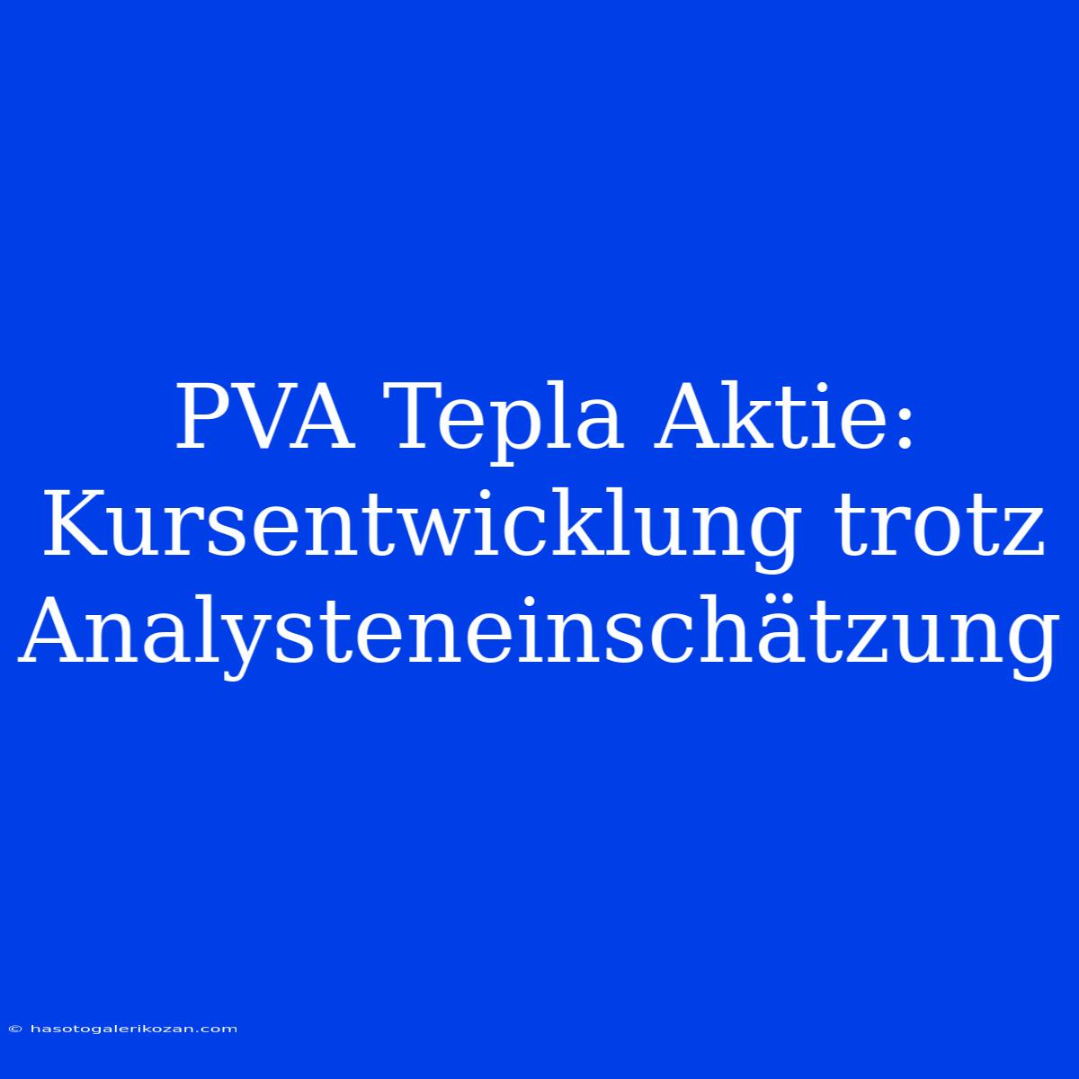 PVA Tepla Aktie: Kursentwicklung Trotz Analysteneinschätzung