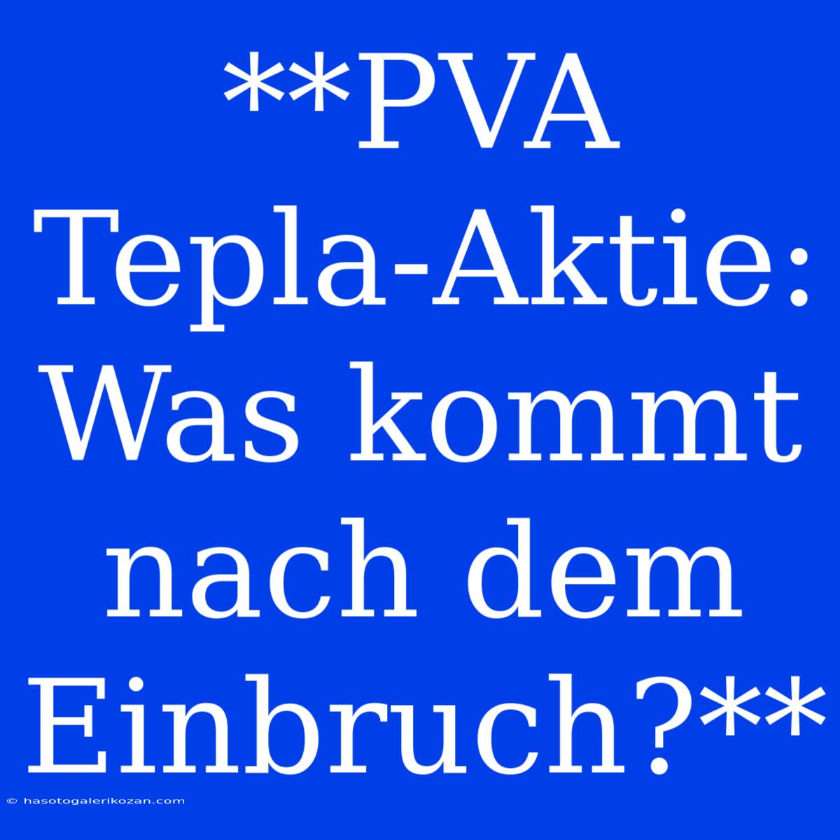 **PVA Tepla-Aktie: Was Kommt Nach Dem Einbruch?**