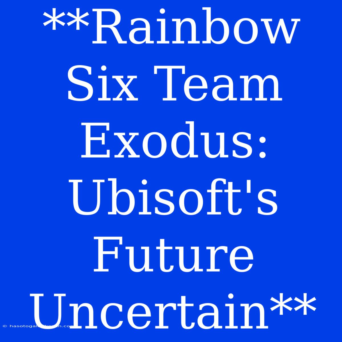 **Rainbow Six Team Exodus: Ubisoft's Future Uncertain**