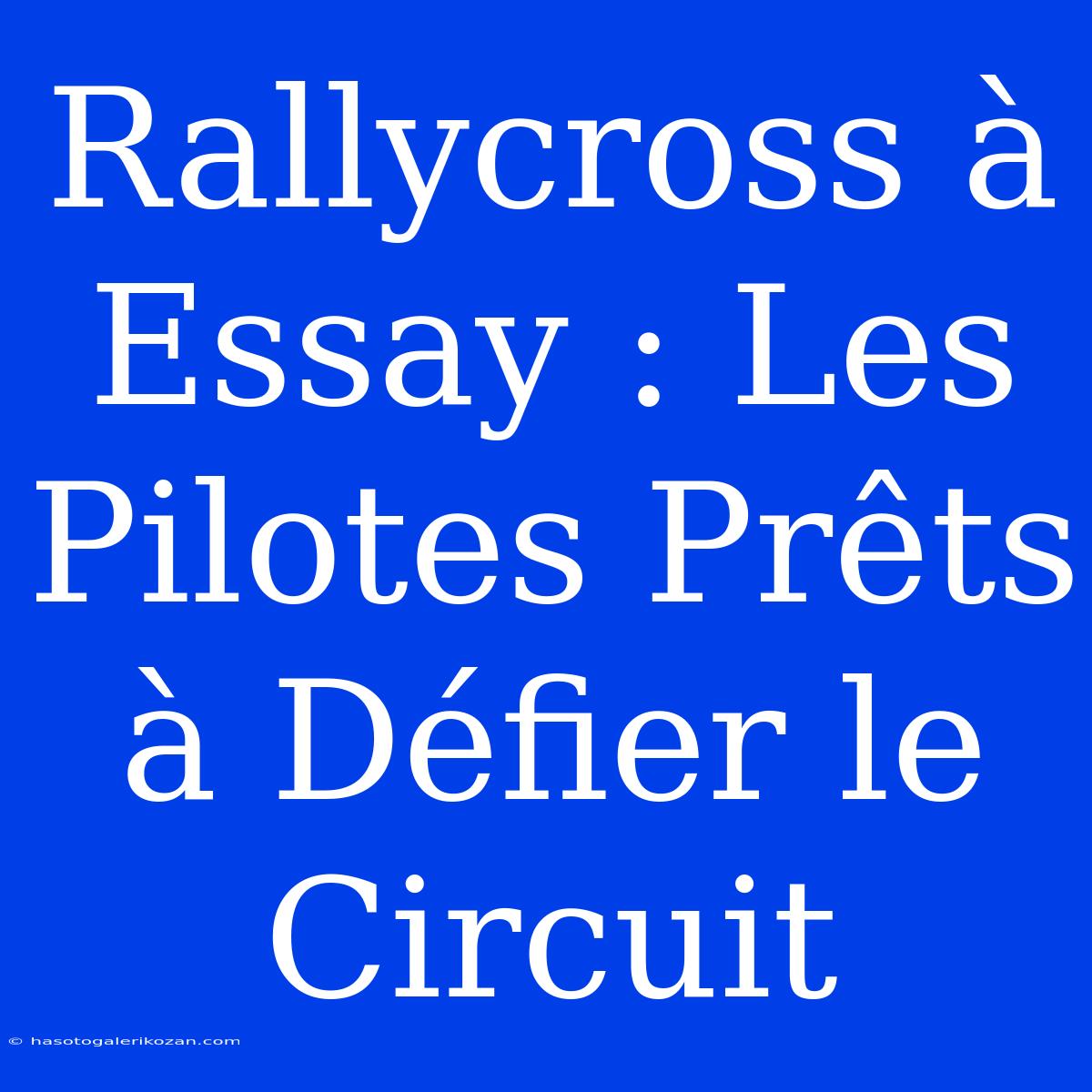 Rallycross À Essay : Les Pilotes Prêts À Défier Le Circuit