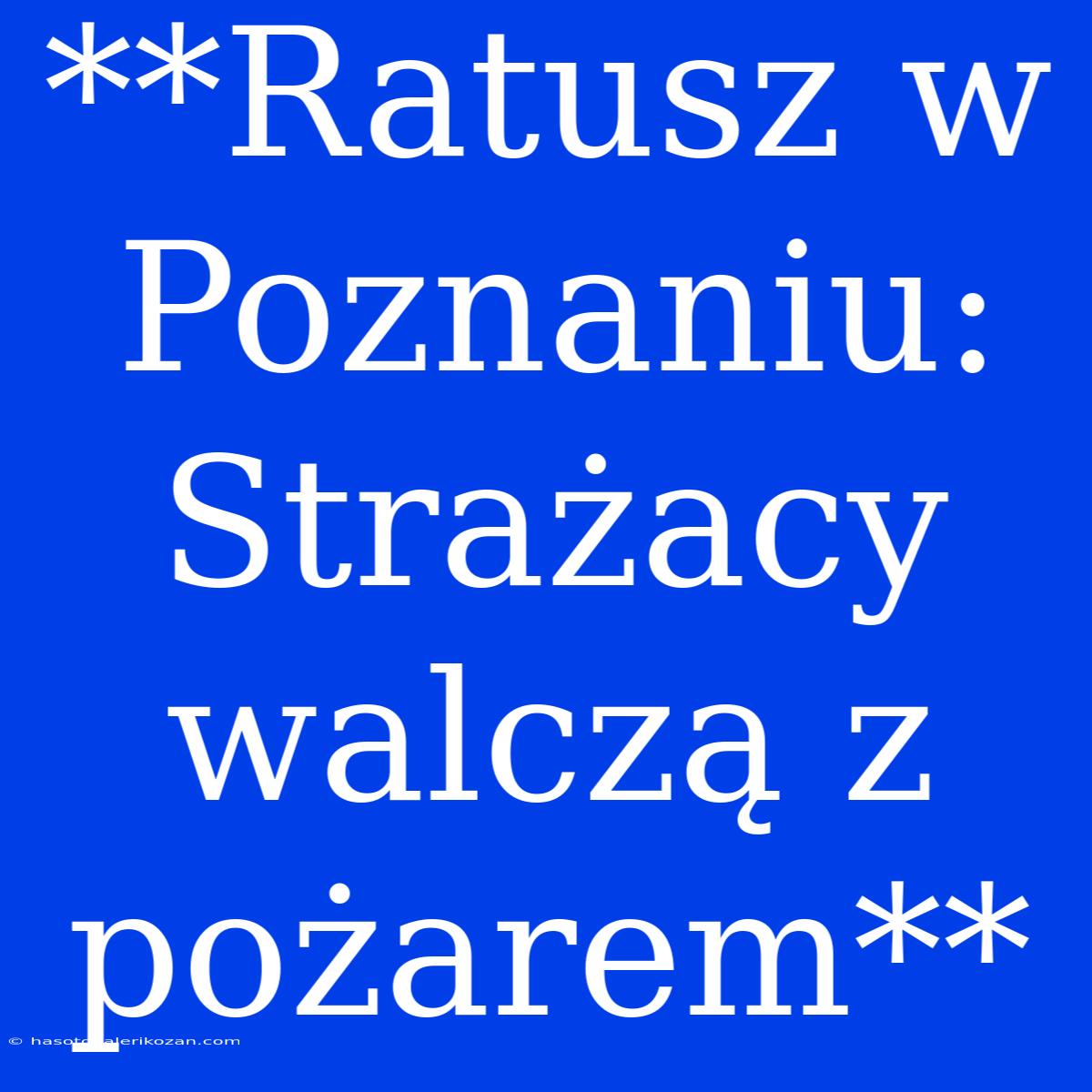 **Ratusz W Poznaniu: Strażacy Walczą Z Pożarem** 