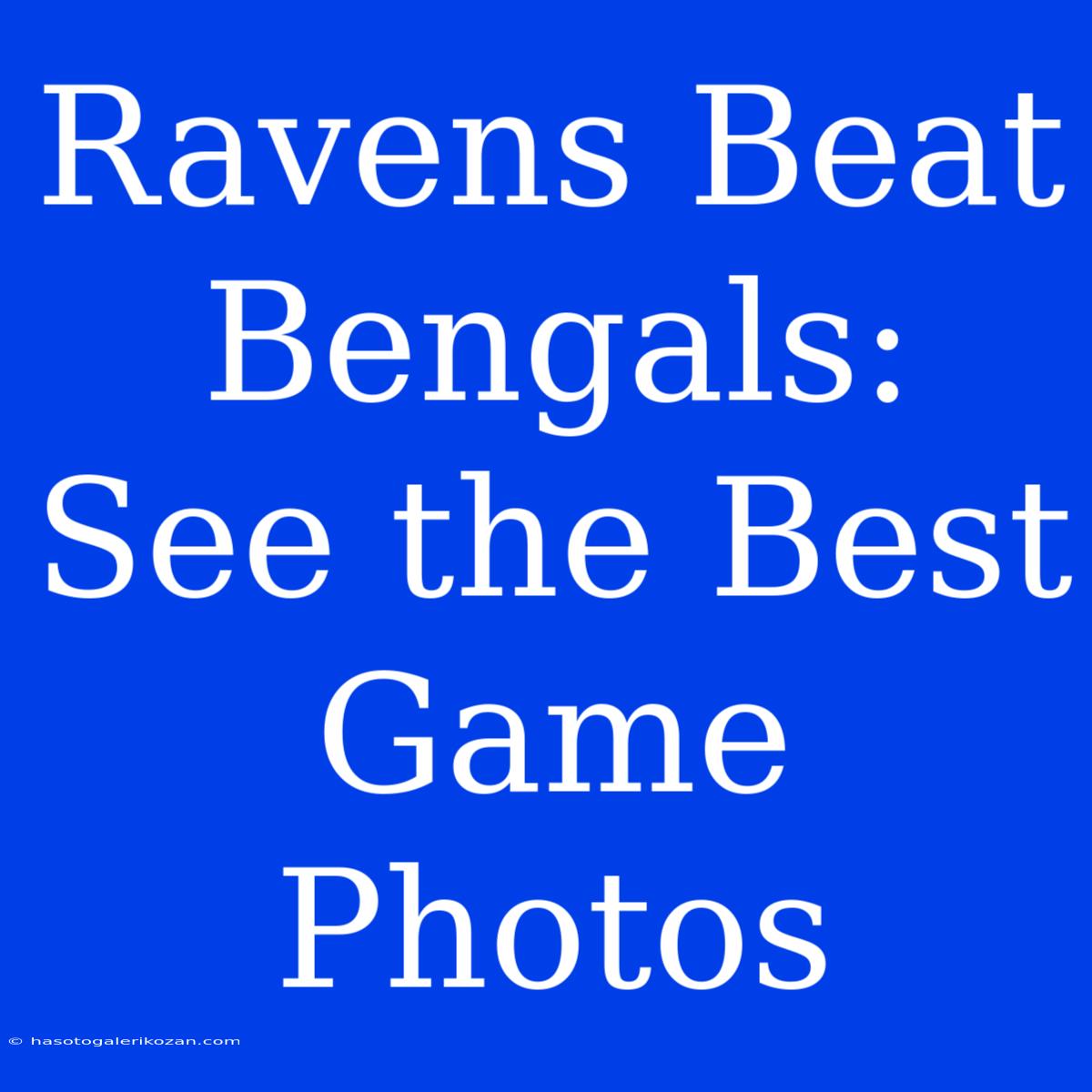 Ravens Beat Bengals: See The Best Game Photos