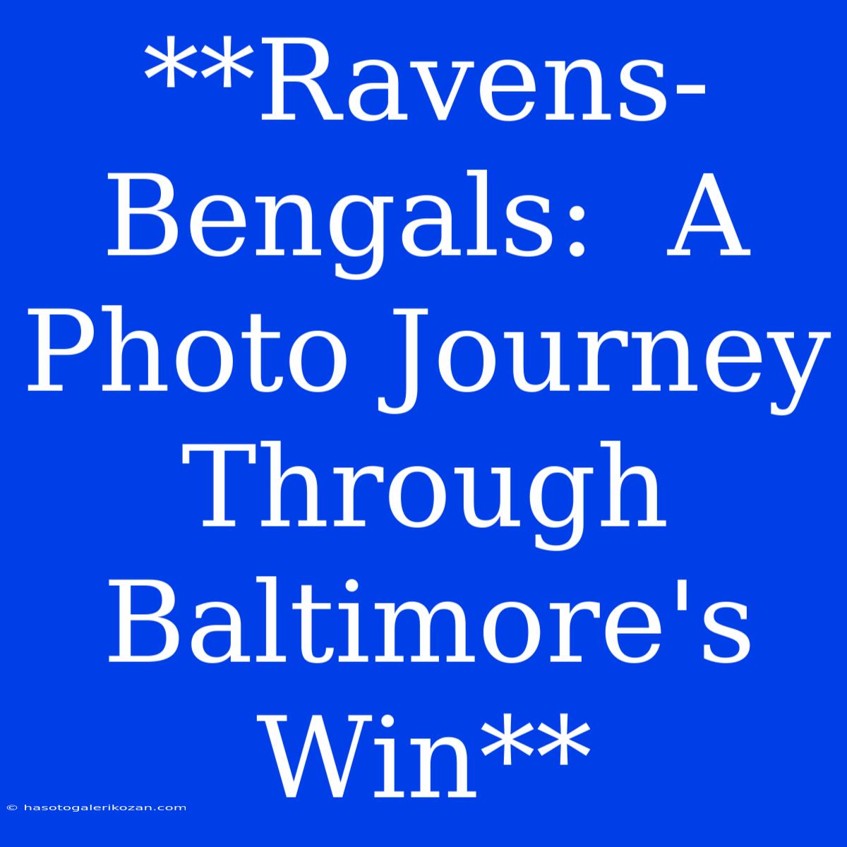 **Ravens-Bengals:  A Photo Journey Through Baltimore's Win** 