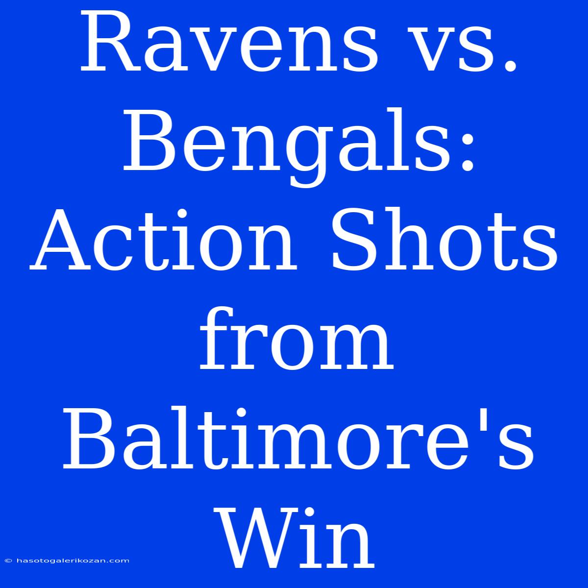 Ravens Vs. Bengals: Action Shots From Baltimore's Win